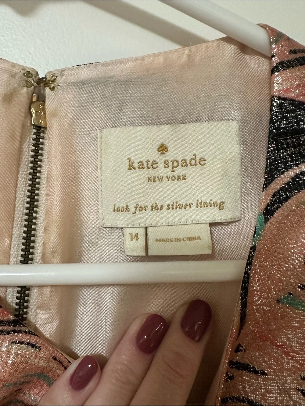 Kate Spade Regal Plumes Metallic Shift Dress. Retails for $428
